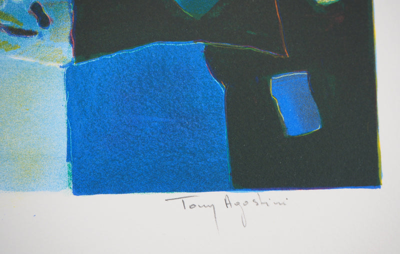 Tony AGOSTINI : Nature morte au raisin, 1977 - Lithographie (détail)