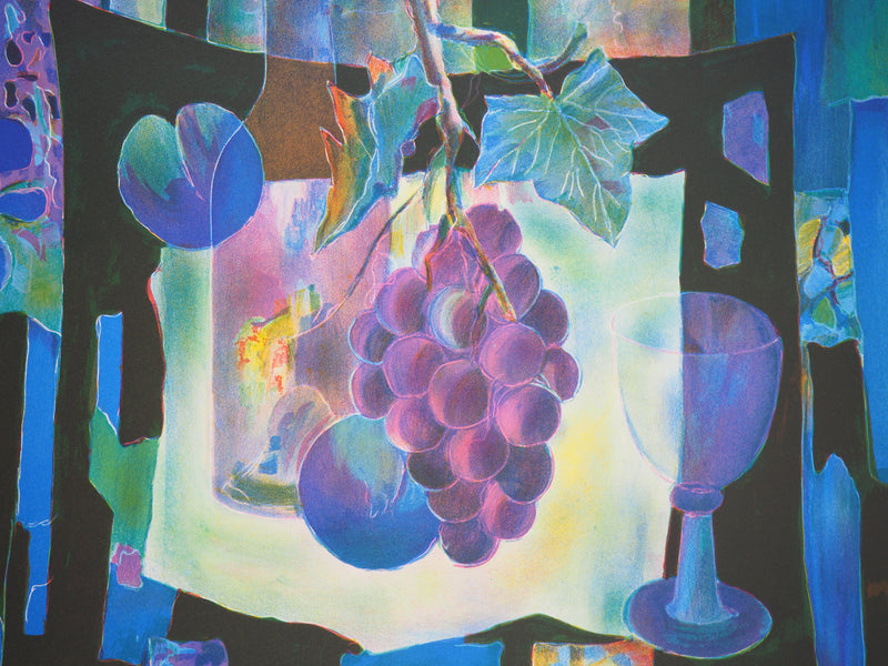 Tony AGOSTINI : Nature morte au raisin, 1977 - Lithographie (détail)