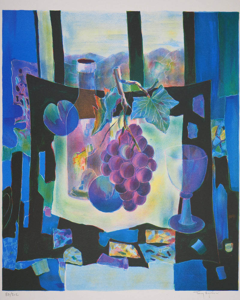 Tony AGOSTINI : Nature morte au raisin, 1977 - Lithographie (détail)