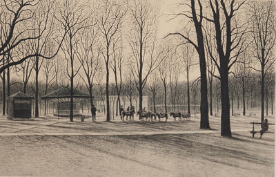Harold ALTMAN : Paris : Poneys du Parc Monceau - Lithographie