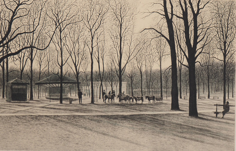 Harold ALTMAN : Paris : Poneys du Parc Monceau - Lithographie