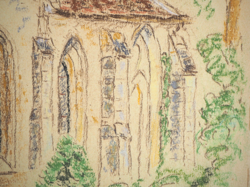  Anonyme : Clocher de Delincourt - Dessin (détail)