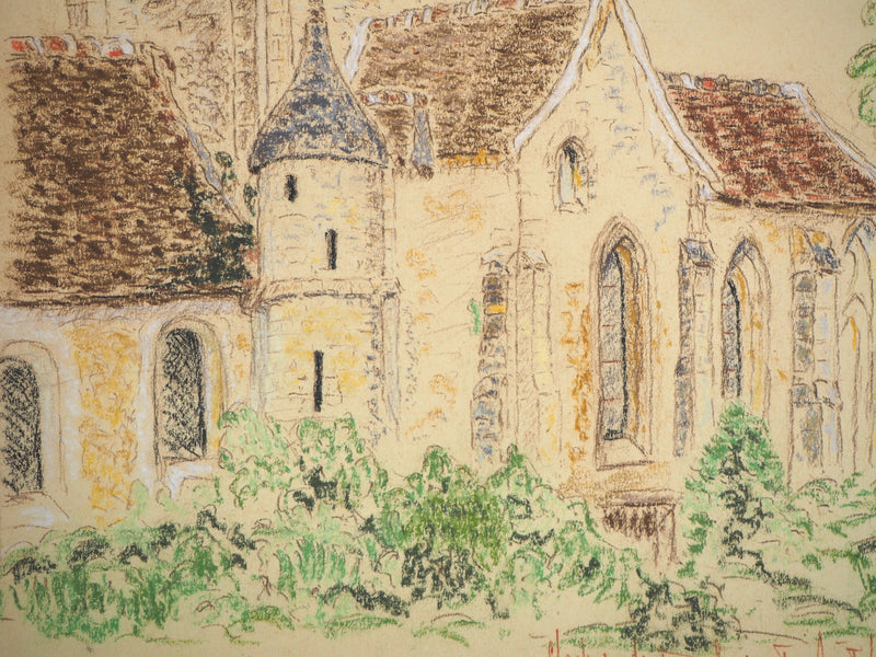  Anonyme : Clocher de Delincourt - Dessin (détail)