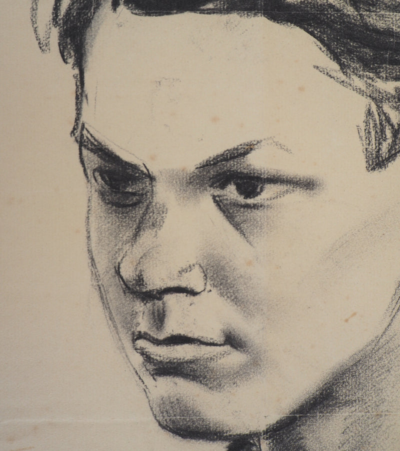  Anonyme : Jeune garçon, 1953 - Dessin (détail)