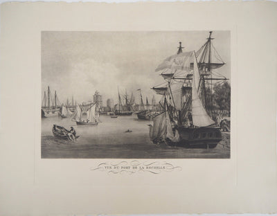  ANONYME : Vue du port de la Rochelle - Héliogravure
