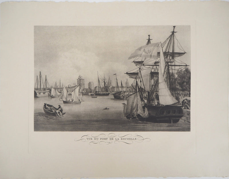  ANONYME : Vue du port de la Rochelle - Héliogravure