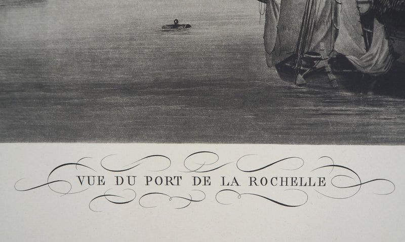  ANONYME : Vue du port de la Rochelle - Héliogravure (détail)