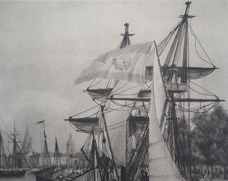  ANONYME : Vue du port de la Rochelle - Héliogravure (détail)