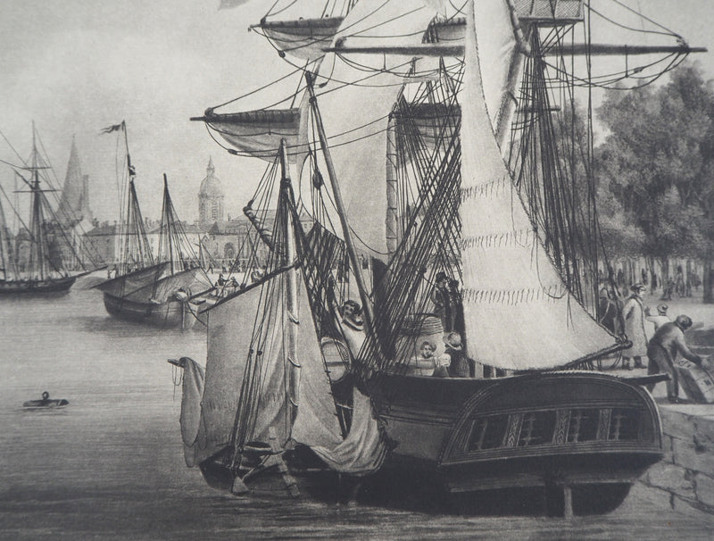  ANONYME : Vue du port de la Rochelle - Héliogravure (détail)
