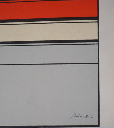 Carmelo ARDEN QUIN : Composition aux anneaux olympiques- 1992 - Lithographie (détail)