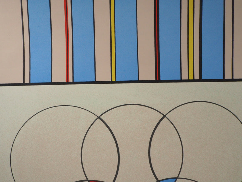 Carmelo ARDEN QUIN : Composition aux anneaux olympiques- 1992 - Lithographie (détail)
