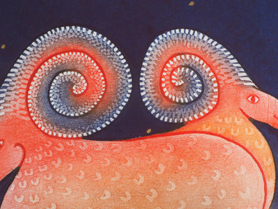 Ludmila ARMATA : Zodiaque, le Bellier - Gravure (détail)