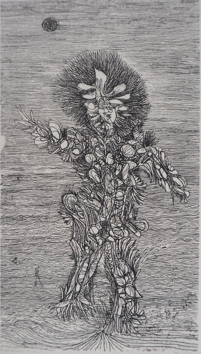 Georges ARNULF : Femme rayonnante, 1975 - Gravure (détail)