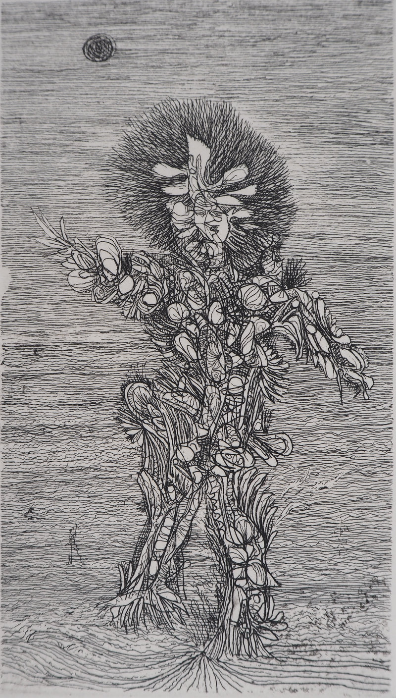 Georges ARNULF : Femme rayonnante, 1975 - Gravure (détail)