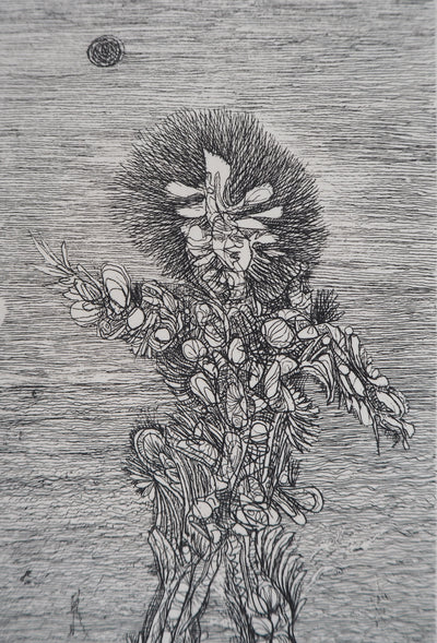 Georges ARNULF : Femme rayonnante, 1975 - Gravure (détail)