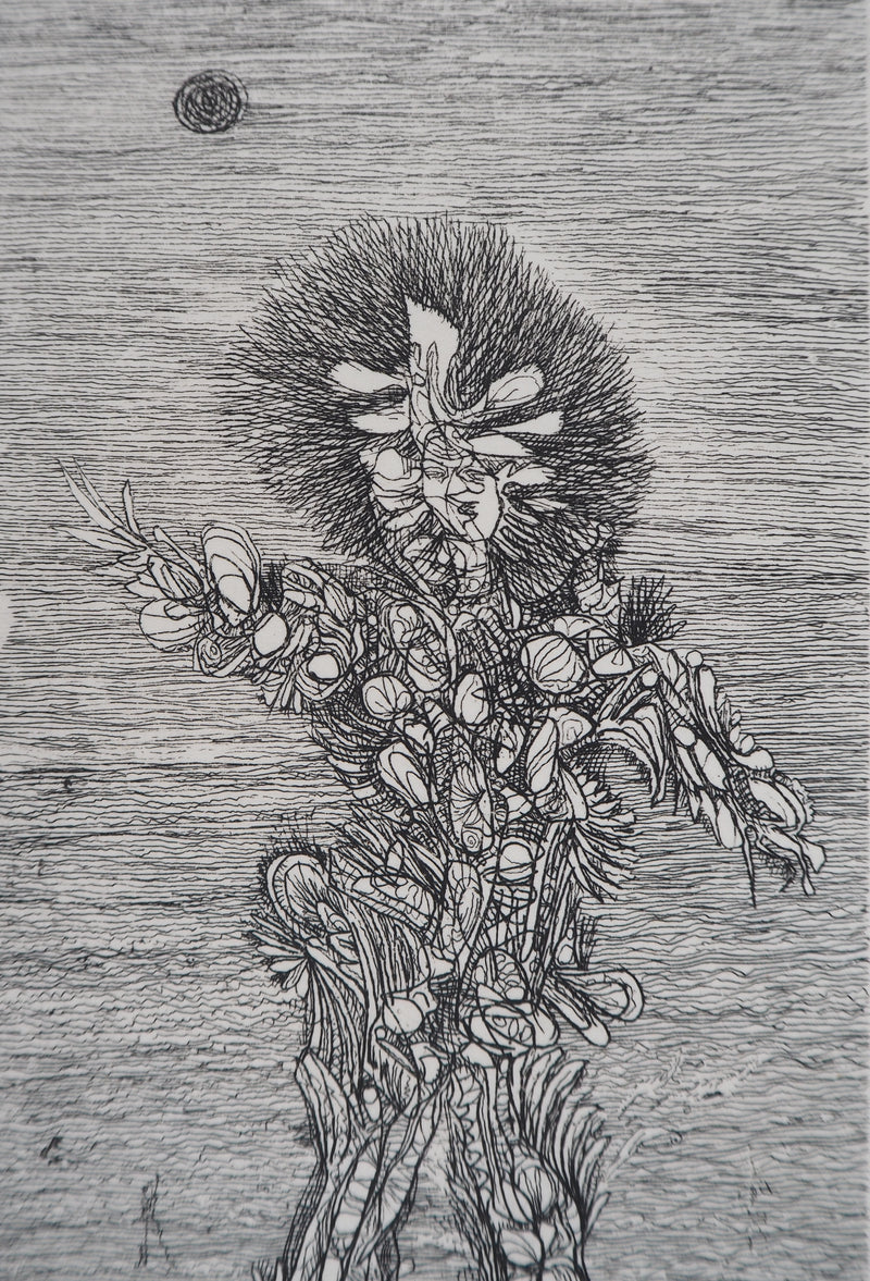 Georges ARNULF : Femme rayonnante, 1975 - Gravure (détail)