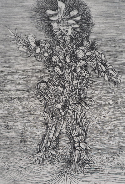 Georges ARNULF : Femme rayonnante, 1975 - Gravure (détail)