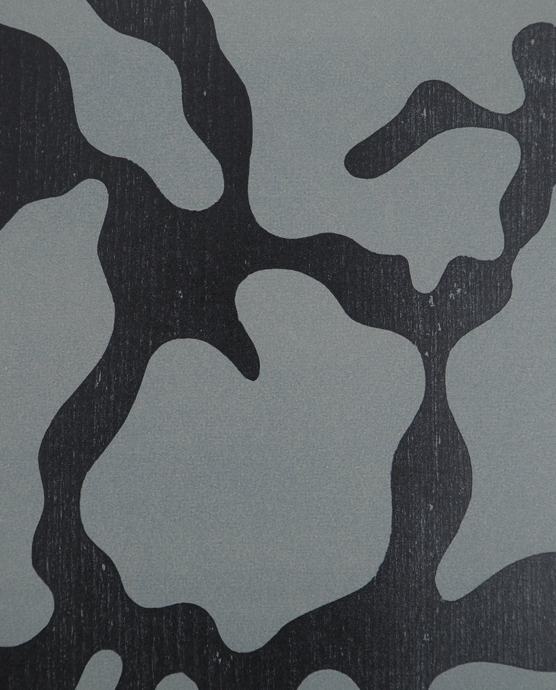 Jean ARP : Abstraction en bleu - Gravure sur bois (détail)