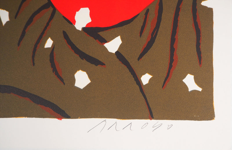 Eduardo ARROYO : Regard figé, Figure enneigé, 1984 - Lithographie (détail)