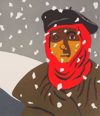Eduardo ARROYO : Regard figé, Figure enneigé, 1984 - Lithographie (détail)