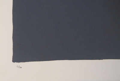 Eduardo ARROYO : Regard figé, Figure enneigé, 1984 - Lithographie (détail)