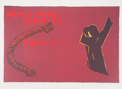 Eduardo ARROYO : Savez-vous jouer du piano, 1984 - Lithographie (détail)