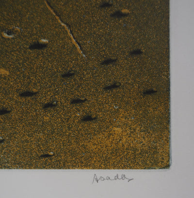 Hiroshi ASADA : Autour d'une pierre - Gravure (détail)