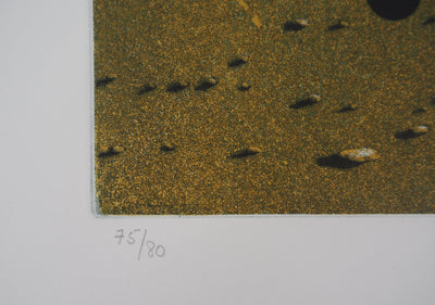 Hiroshi ASADA : Autour d'une pierre - Gravure (détail)