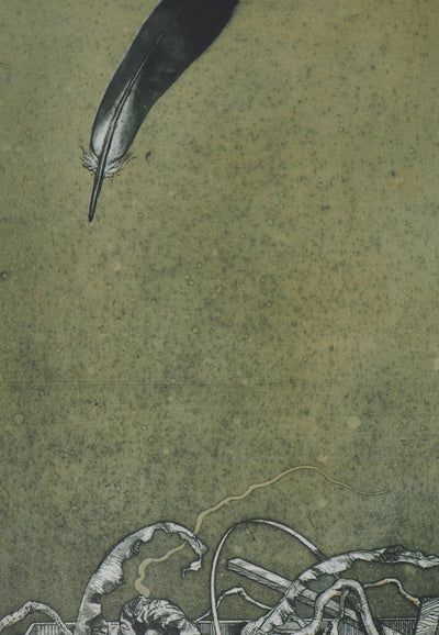 Hiroshi ASADA : Le ciel et la plume - Gravure (détail)