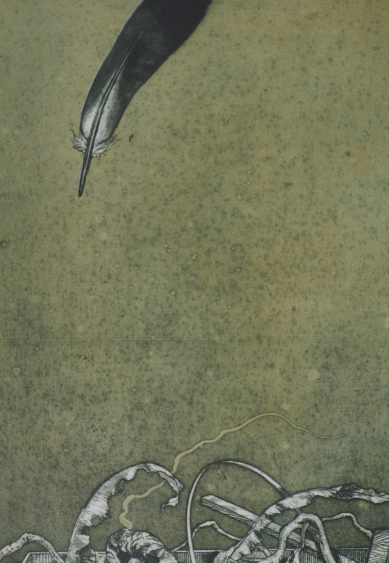 Hiroshi ASADA : Le ciel et la plume - Gravure (détail)