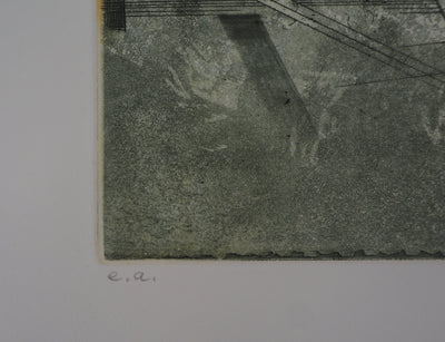 Hiroshi ASADA : Le ciel et la plume - Gravure (détail)