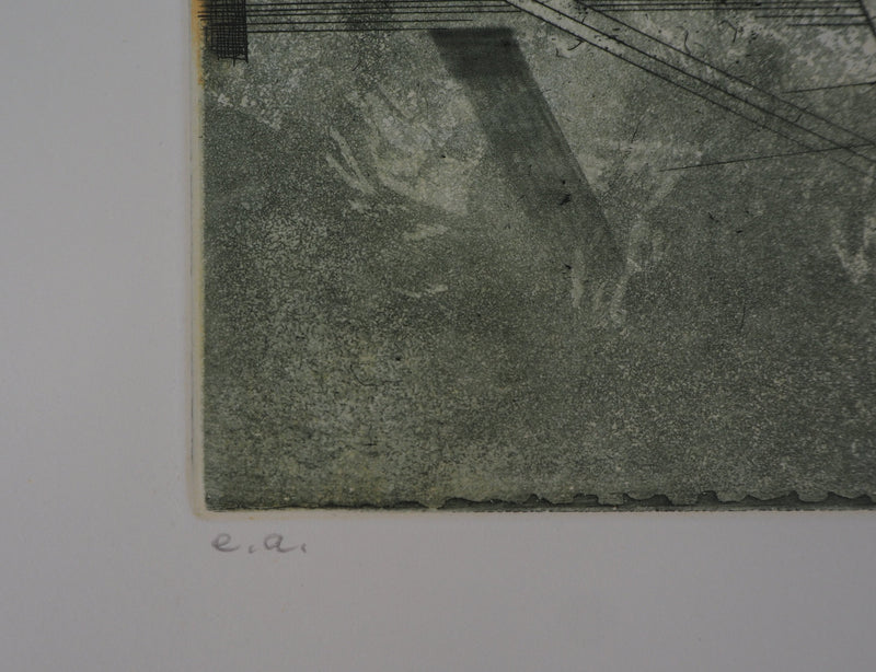 Hiroshi ASADA : Le ciel et la plume - Gravure (détail)