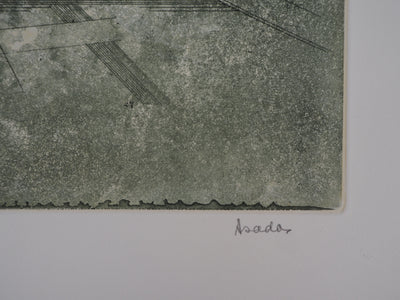 Hiroshi ASADA : Le ciel et la plume - Gravure (détail)