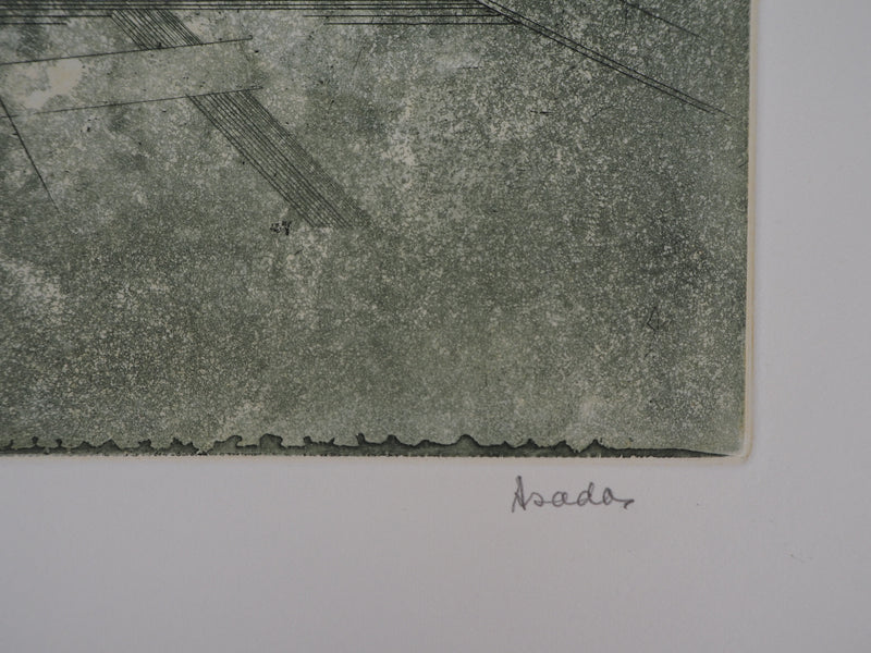 Hiroshi ASADA : Le ciel et la plume - Gravure (détail)