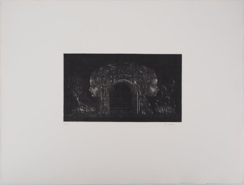 Hiroshi ASADA : Les gardiennes de la nature - Gravure (détail)