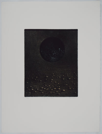 Hiroshi ASADA : Nuit sans lune - Gravure (détail)