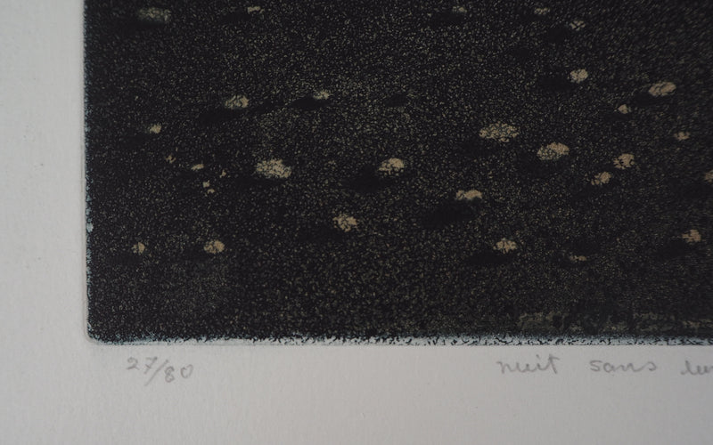 Hiroshi ASADA : Nuit sans lune - Gravure (détail)