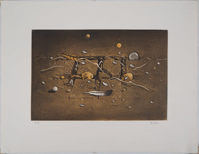 Hiroshi ASADA : Pavement couvert de rosée - Gravure
