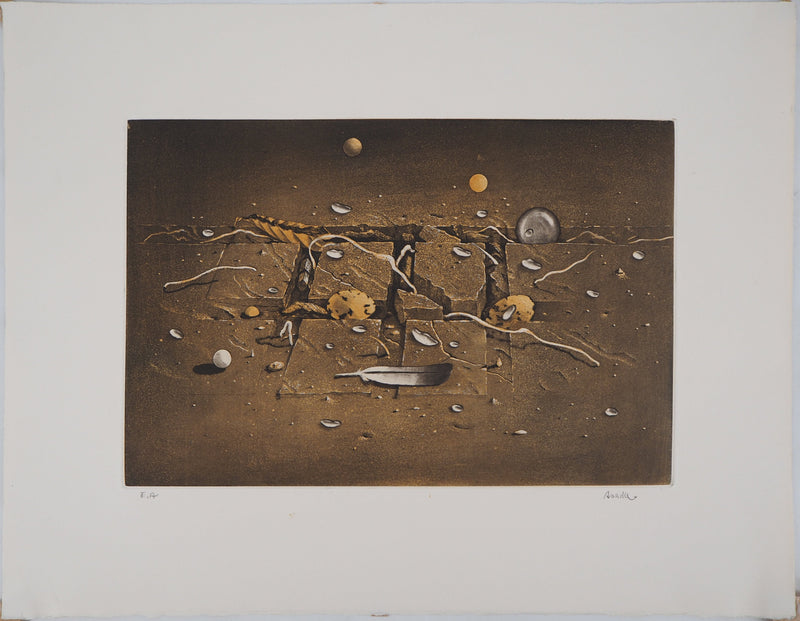 Hiroshi ASADA : Pavement couvert de rosée - Gravure