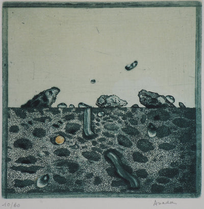 Hiroshi ASADA : Rochers verts - Gravure