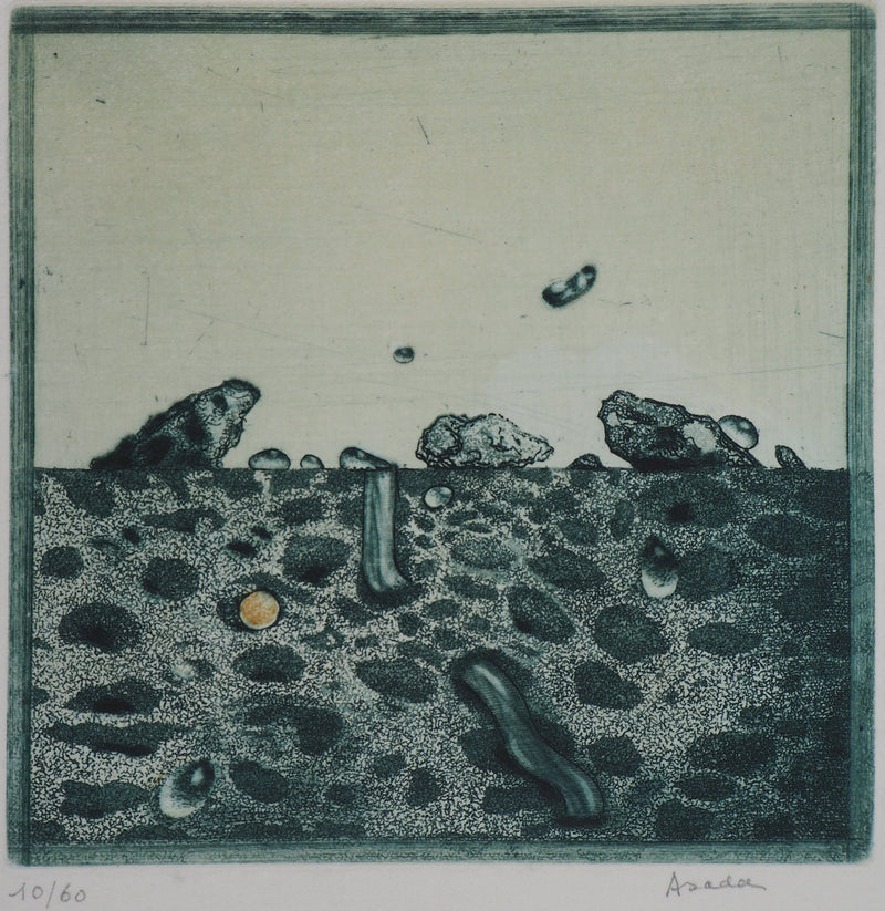 Hiroshi ASADA : Rochers verts - Gravure