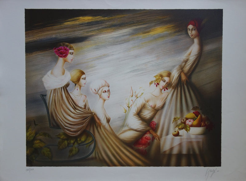 Philippe AUGE : Les belles au jardin - Lithographie