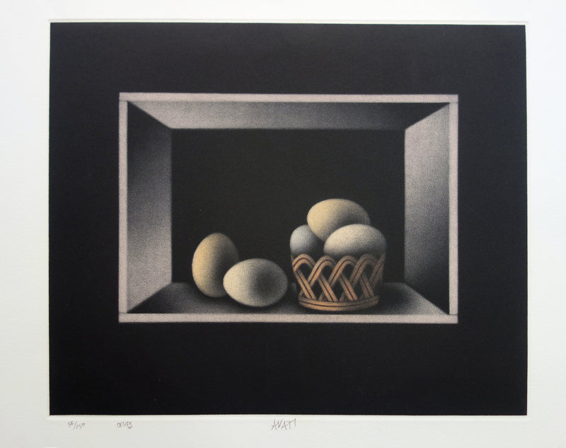 Mario AVATI : Nature morte aux œufs - art (détail)