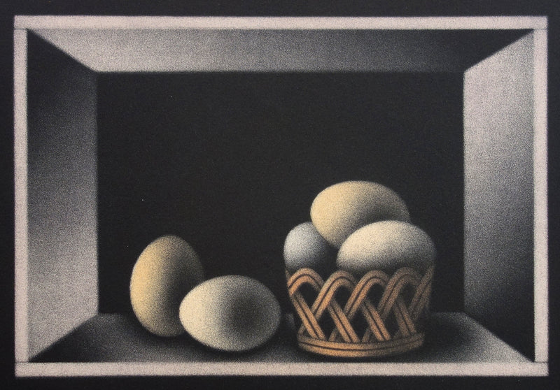 Mario AVATI : Nature morte aux œufs - art (détail)