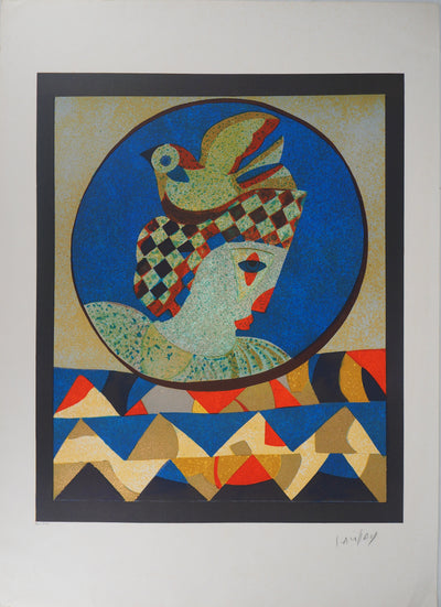 Simon AVISSAR : Le Clown - Lithographie