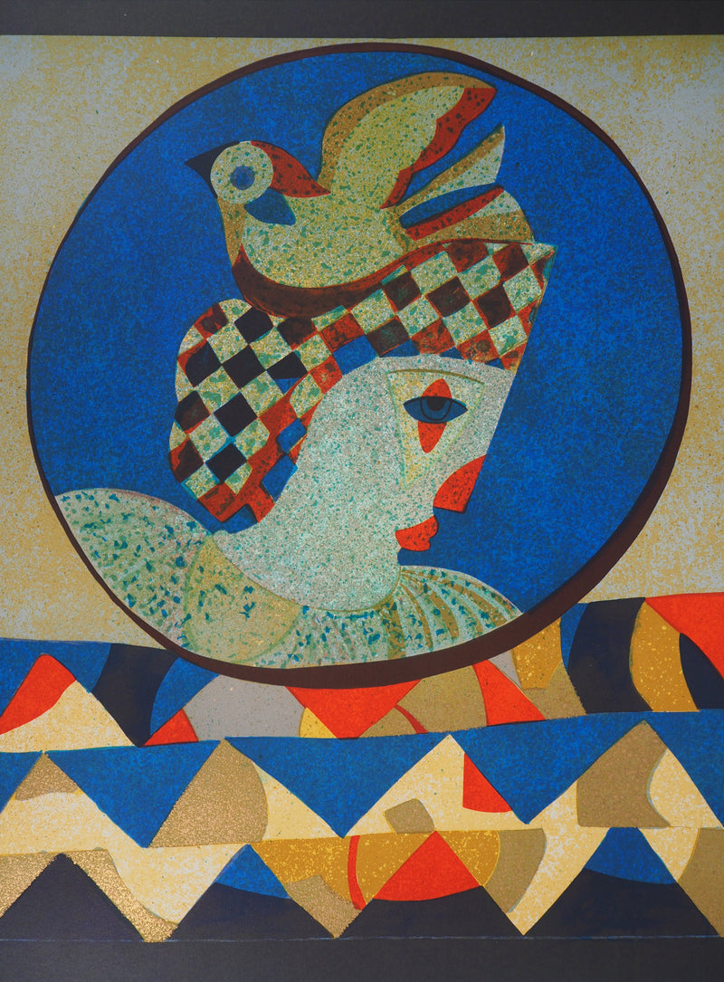 Simon AVISSAR : Le Clown - Lithographie (détail)