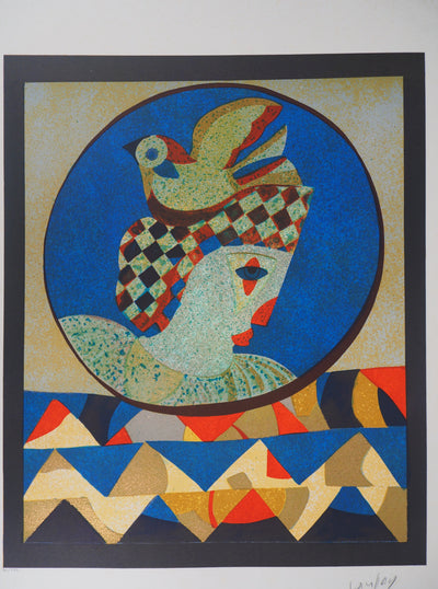 Simon AVISSAR : Le Clown - Lithographie (détail)