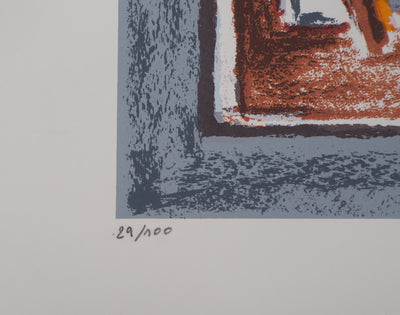Mohammed AZOUZI : Composition abstraite - Lithographie (détail)