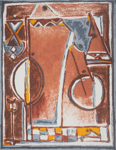 Mohammed AZOUZI : Composition abstraite - Lithographie (détail)