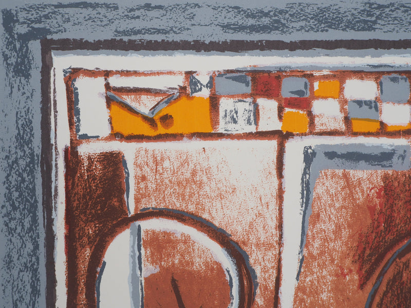Mohammed AZOUZI : Composition abstraite - Lithographie (détail)